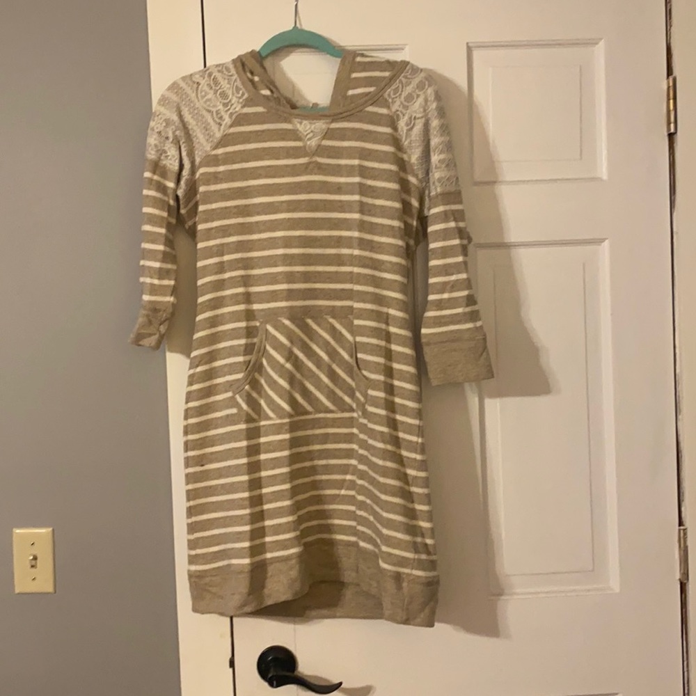 Hooded maurices stripes sweatshirt dress